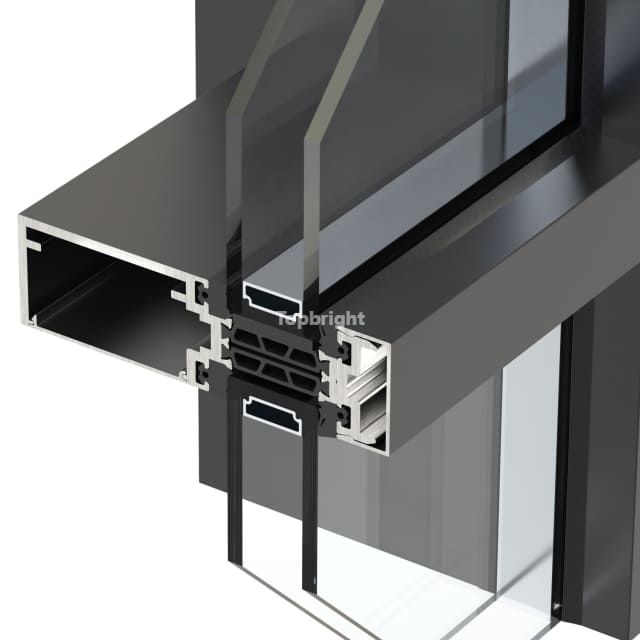 Système de mur-rideau à meneau/traverse à rupture de pont thermique de 35 mm de largeur de face TB 35FCW