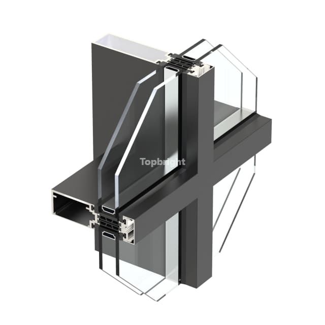 Système de mur-rideau à meneau/traverse à rupture de pont thermique de 35 mm de largeur de face TB 35FCW
