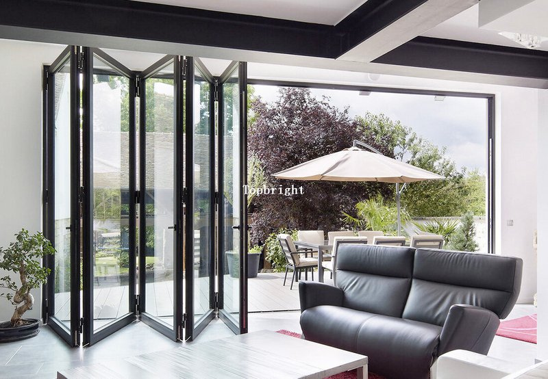 Portes pliantes pliantes en aluminium pour partition de patio TPF-003