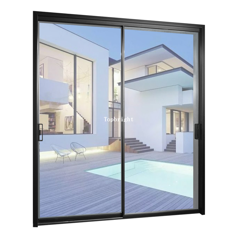 Porte coulissante en verre de patio en aluminium à cadre minceTPS-004