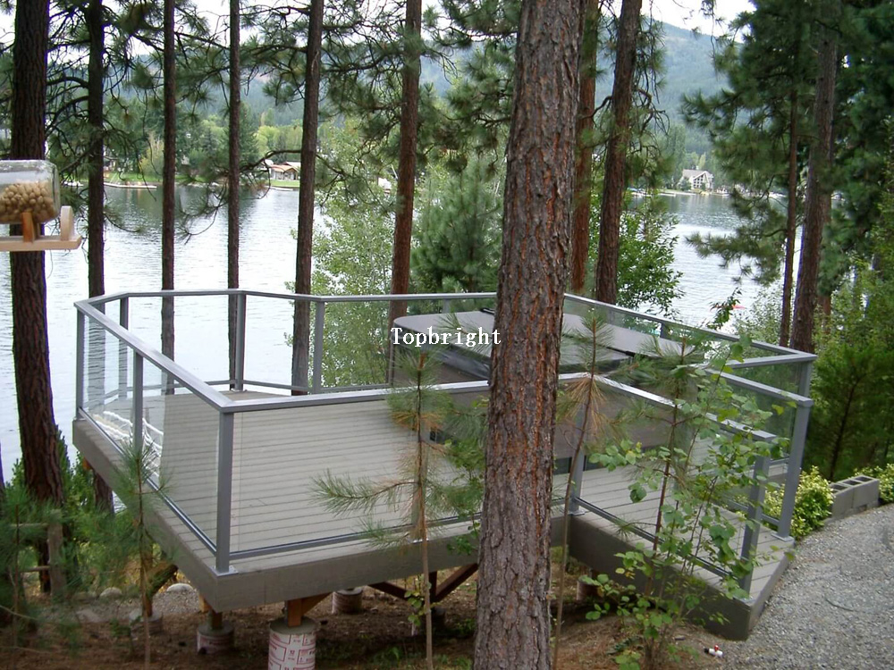 U-Channe Balustrade en verre en aluminium Balcon Decking Main courante Balustrade TP-Rl-006