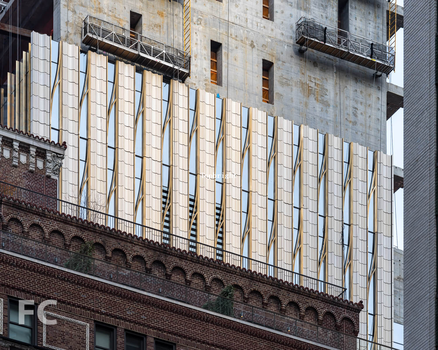 Système de mur rideau construit par bâton de façade pour le mur extérieur de bâtiment commercial