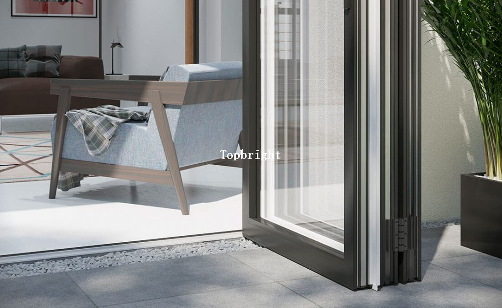 Porte pliante pliante en aluminium pour partition de patio TPF-002