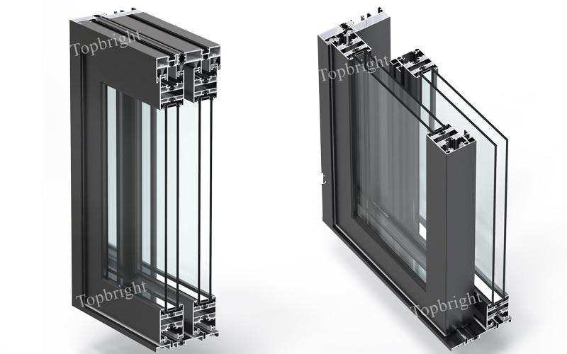 Système de portes à rupture de pont thermique Porte coulissante à rail bas TP135-65