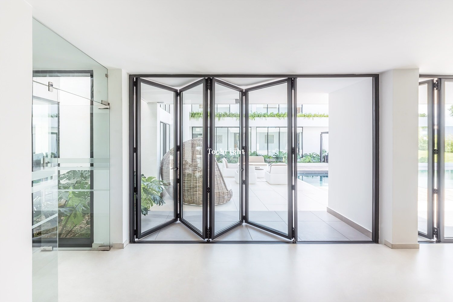 Portes pliantes pliantes en aluminium pour partition de patio TPF-003