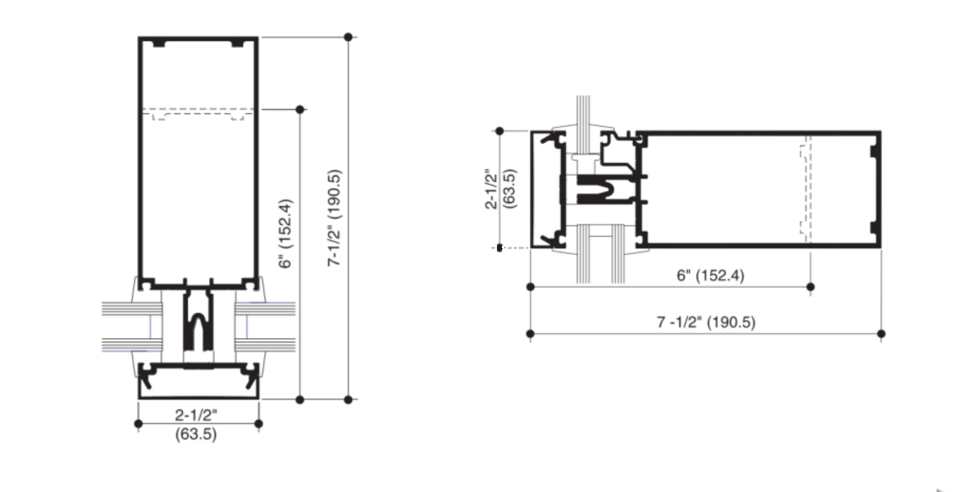 Mur-rideau en verre commercial pour projet de construction externe TP-CW-UT008